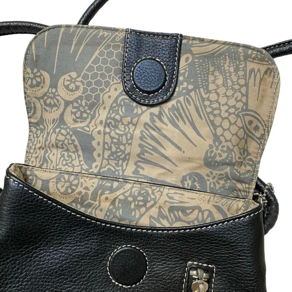 Everyday Black Pebbled Leather Crossbody Bag Small Purse Shoulder Handbag - Picture 7 of 11